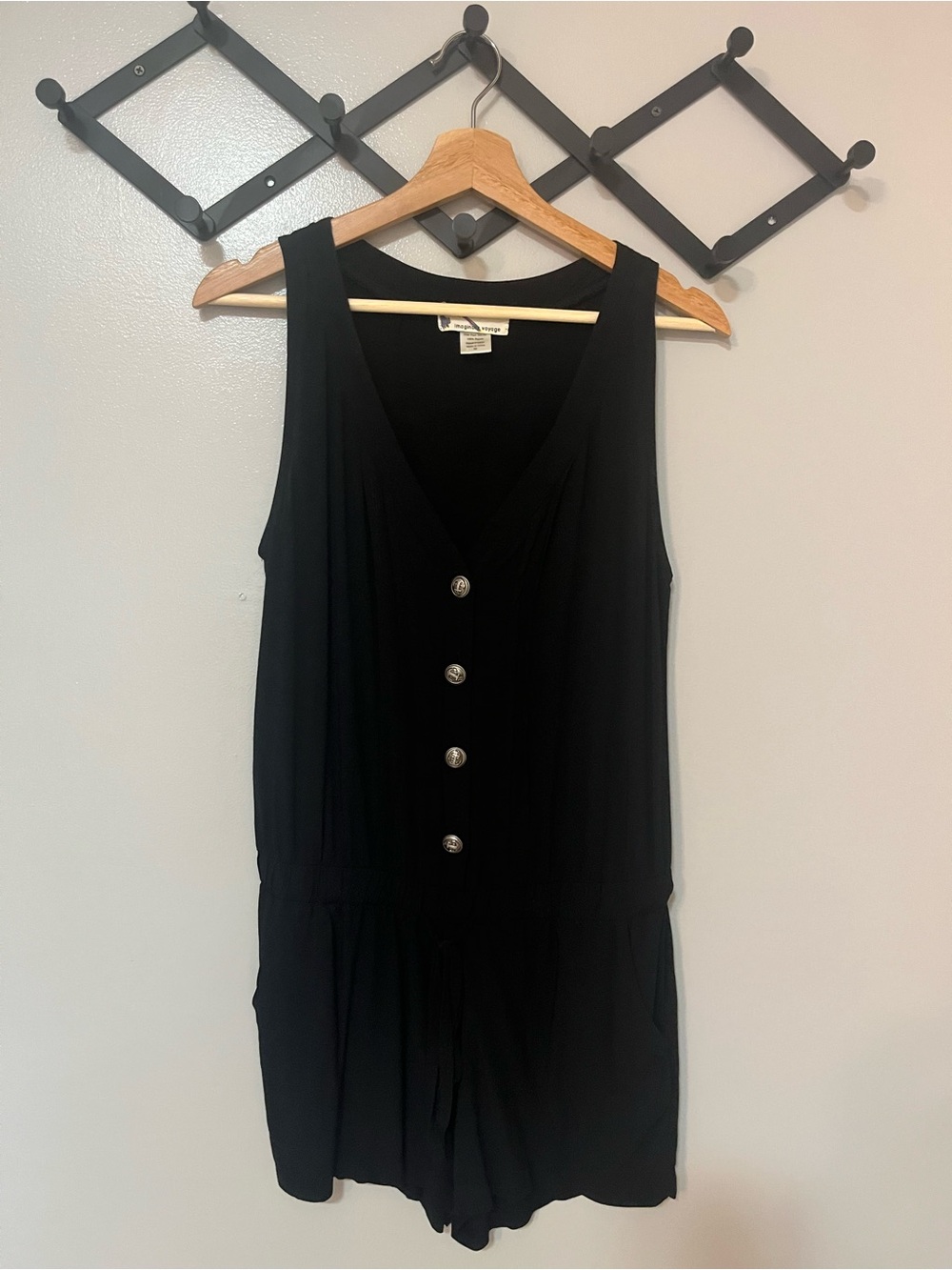 ⭐️Bundle 3 for $15- imaginary voyage Black Sleeveless Button Romper